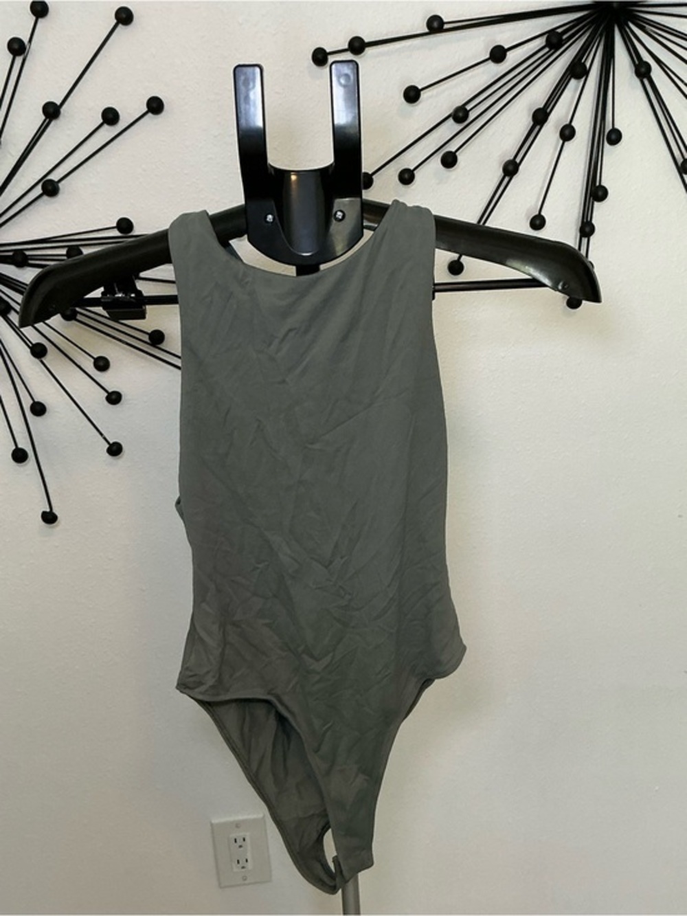 Zara Olive Green Sleeveless High Neck Bodysuit Size S